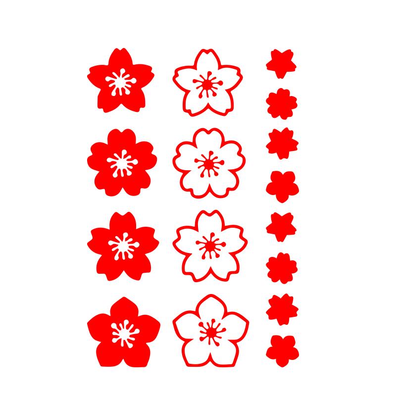Cherry Blossom Flower Car Stickers, Waterproof Sakura Vinyl Decals, Creative Exterior Decor for Auto Window and Laptop Notebook
