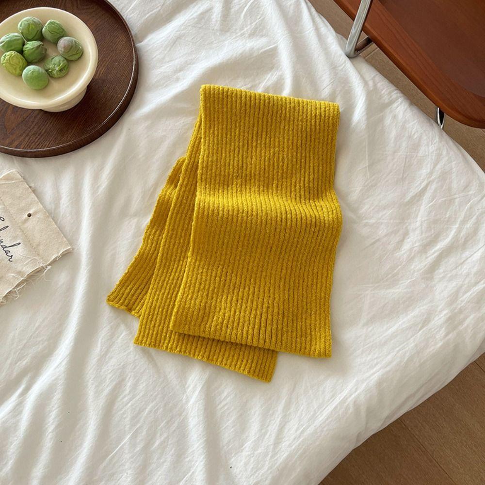 Long Knitted Scarves Imitation Cashmere Wool Shawl Retro Solid Color Scarf  Clothing Accessories