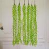 Simulation Plant Green Weeping Willow Wall Hanging Willow Leaf Winding Decorative Plastic Fake Green Plant 5 Forks Across The River Dragon Rattan