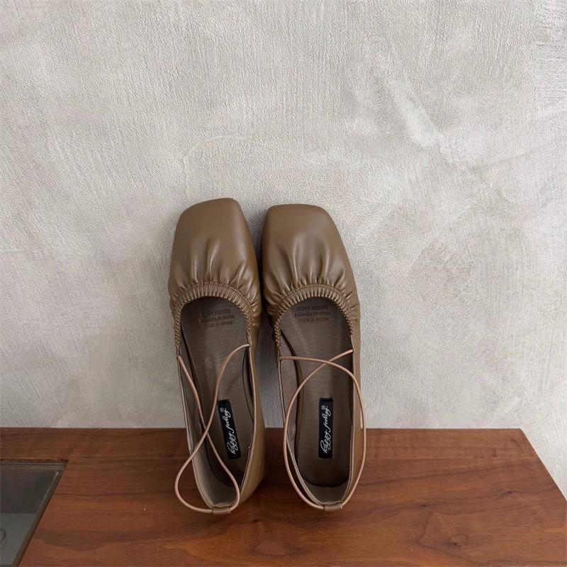 Fashion SUOJIALUN 2025 Autumn New Women Flat Shoes Fashion Pleated Shallow Slip On Ladies Elegant Mary Jane Shoes Dress Single Shoes