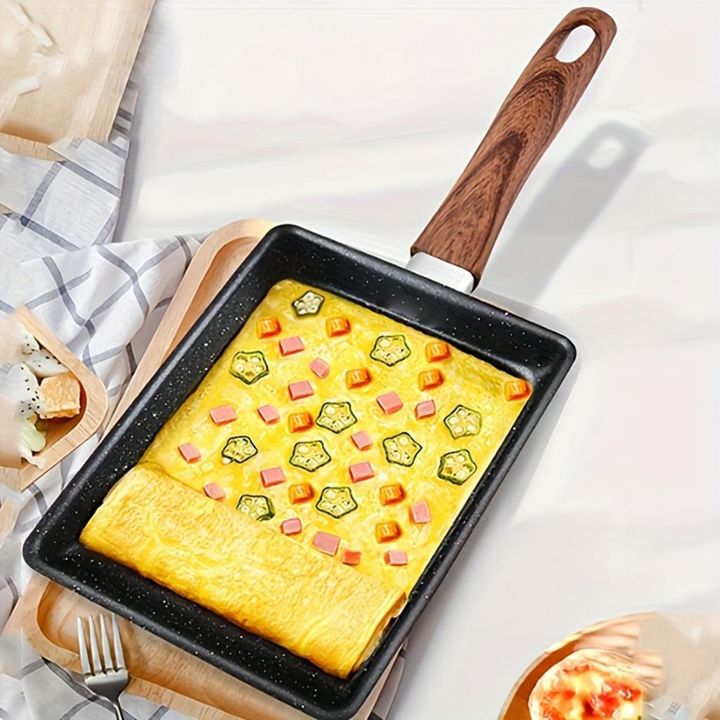 Apanese Style Tamako Frying Pan Rectangular Pancake Steak Thick Egg Pan