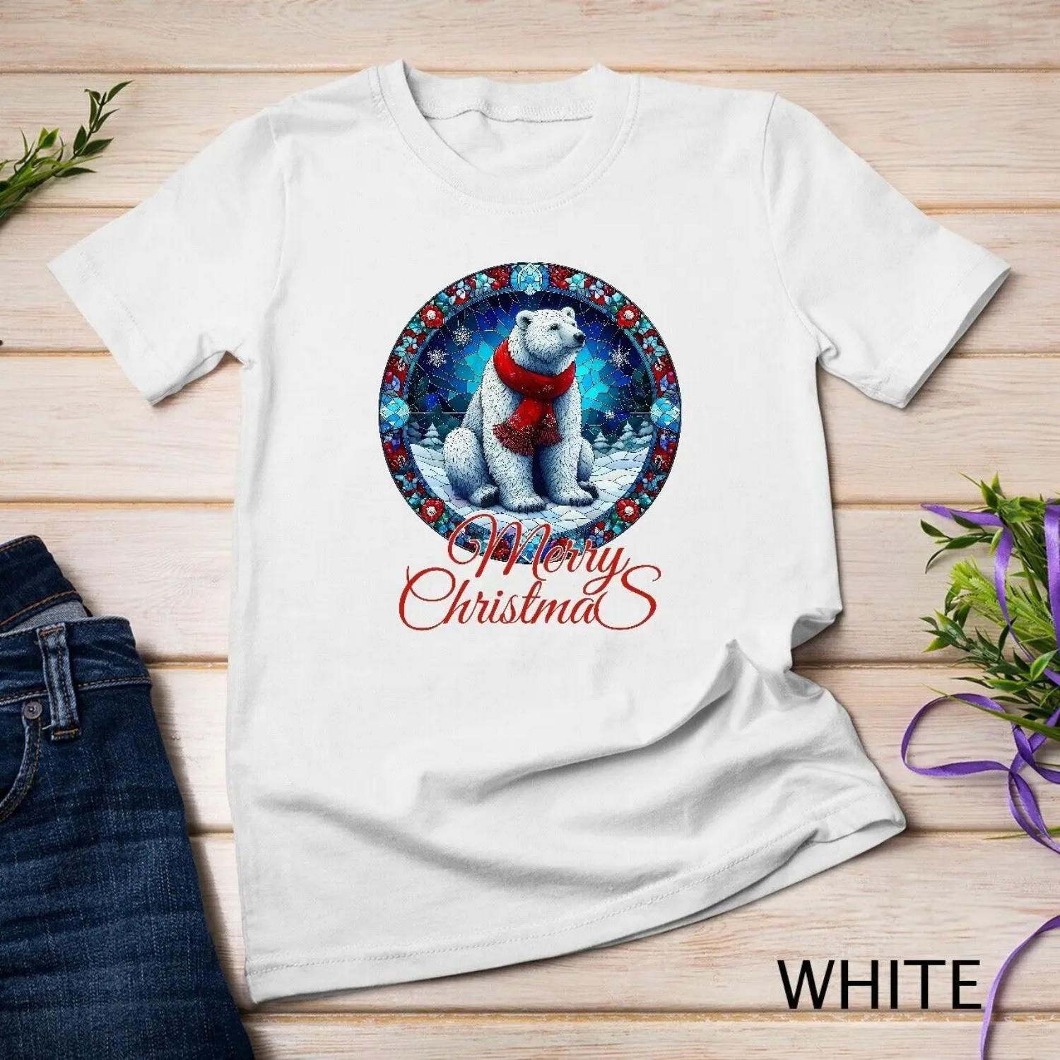 

Cute Polar Bear Christmas Ornament T Shirt Funny XXXXXL білий