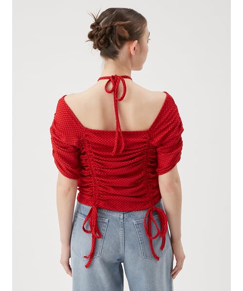 Furfur Random Gathered Cut Pullover RWCT251108 Red Women's