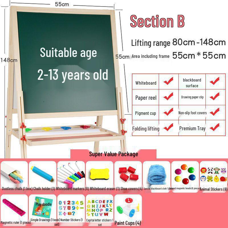 Kinder Staubfreie Abwischbare Tafel Staffelei & Wandaufkleber Zeichenbrett