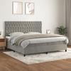 VidaXL Divan Bed and Mattress Light Grey 200x200cm Velvet - Model 3143223