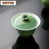 120ml Gradient Ramp Emerald Green Gaiwan Elegant Not Hot Tea Tureen Tea Bowl With Lid Kit Tea Making Cover Bowl For Tea Craft