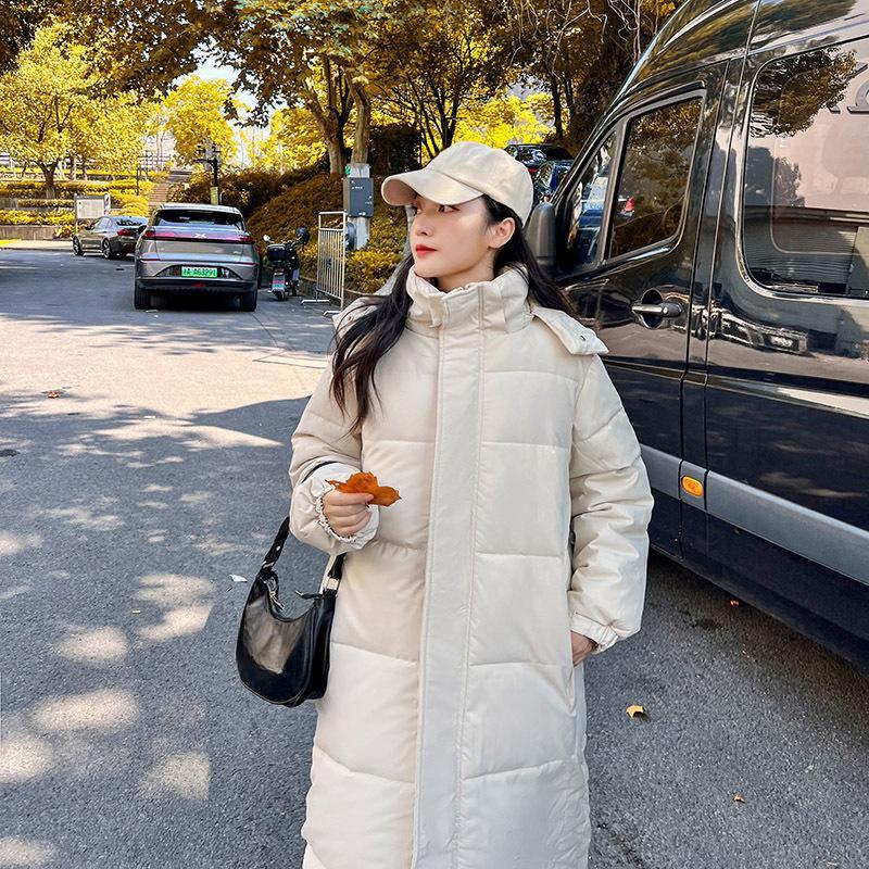 Daunen-Baumwolljacke, lange Knielänge, koreanische Version, lockere und verdickte Baumwolljacke, neue Winterjacke, Damenstil