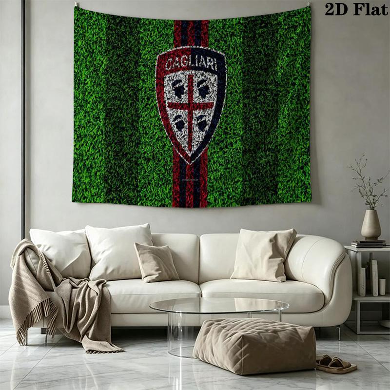 Cagliari Calcio Wall Tapestry Aesthetic Wall Hanging Printed Fabric Blanket Decorative Tapestries for Bedroom Living Room Home Decor