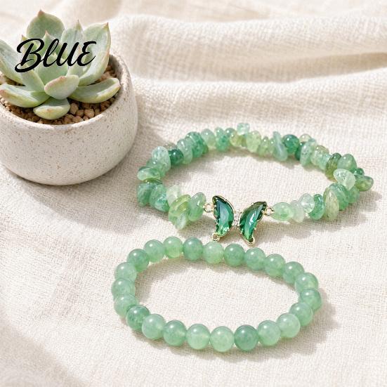 Elastic Bead Bracelet Natural Stone Butterfly for Women Healing Beaded