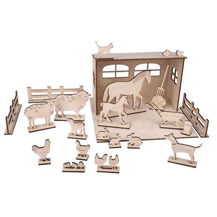 3D Decor Kit Farm FSC Wood 45 Pieces