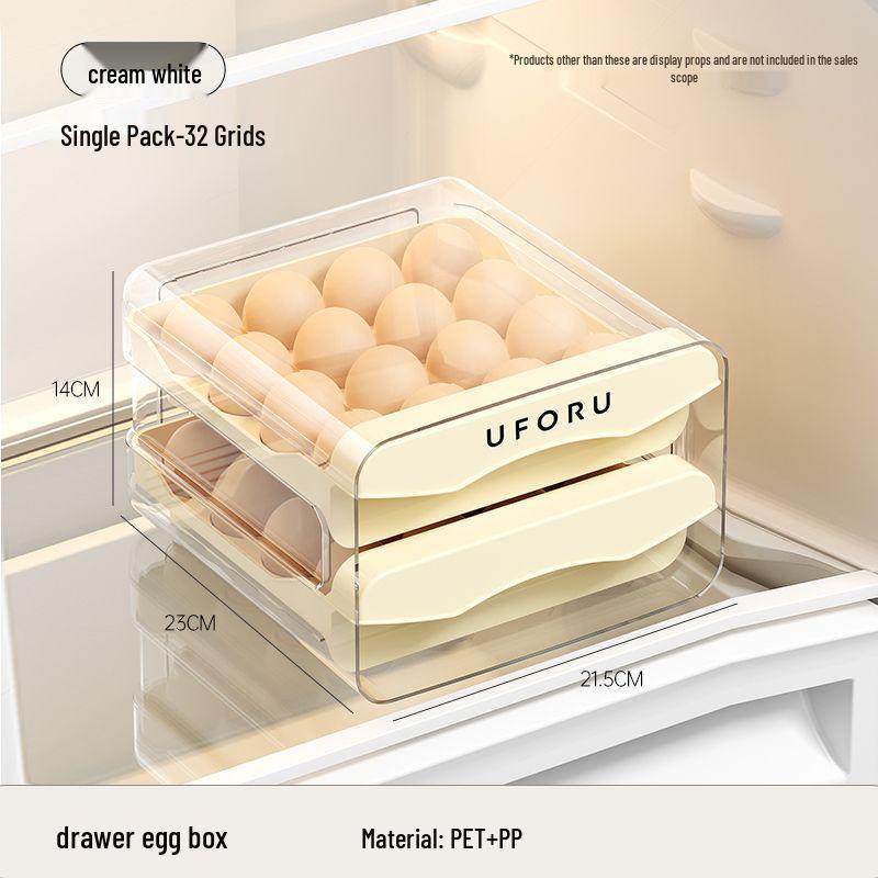 Double-Layer Transparent Egg Storage Drawer for Refrigerator