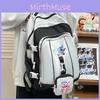 Stitch Angel Pattern Backpack With Large Capacity For Middle School Students Nylon School Bag For Education