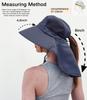 UV Sun Protection Hat for Women Foldable Wide Brim Neck Flap Fishing Hat with Ponytail Hole