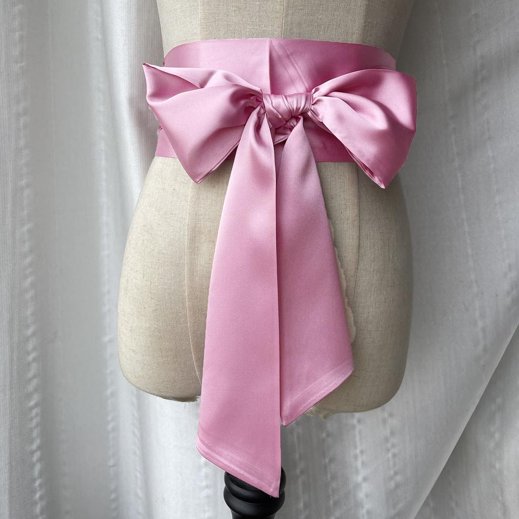 Cintura Larga in Poliestere per Abiti con Chiusura a Fiocco per Abiti da Sposa e Abbigliamento Formale