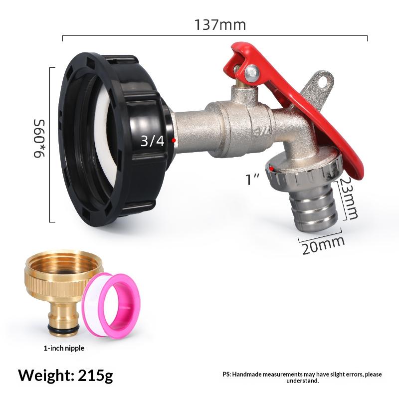Brass Ibc Tank Valve Faucet With Lock 1/2 Inch Tonne Switch Adapter Zinc Alloy Water Tap For Ibc Tank Accessories