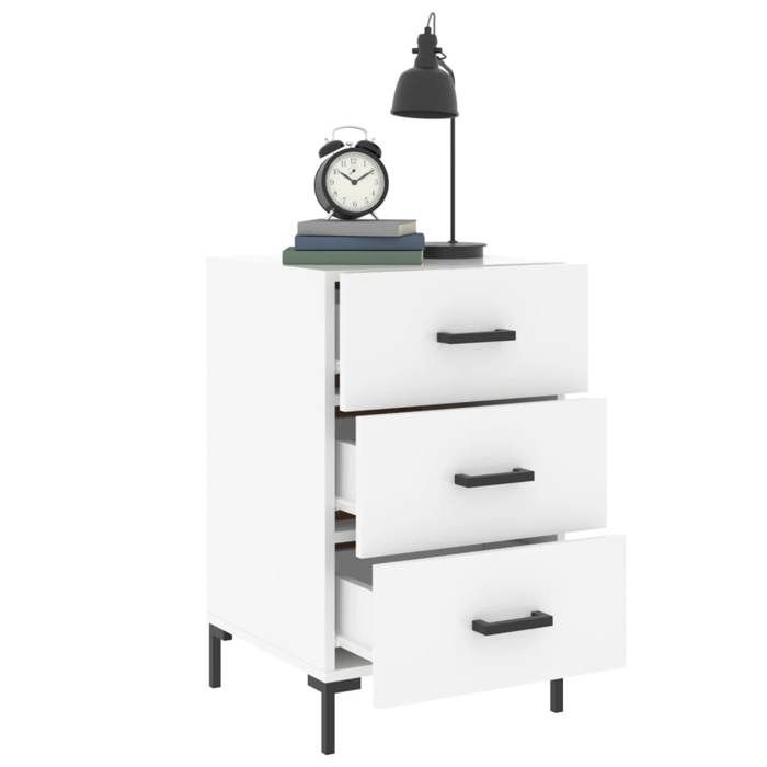 Maison Exclusive - Table de chevet blanc 40x40x66 cm bois d'ingénierie
