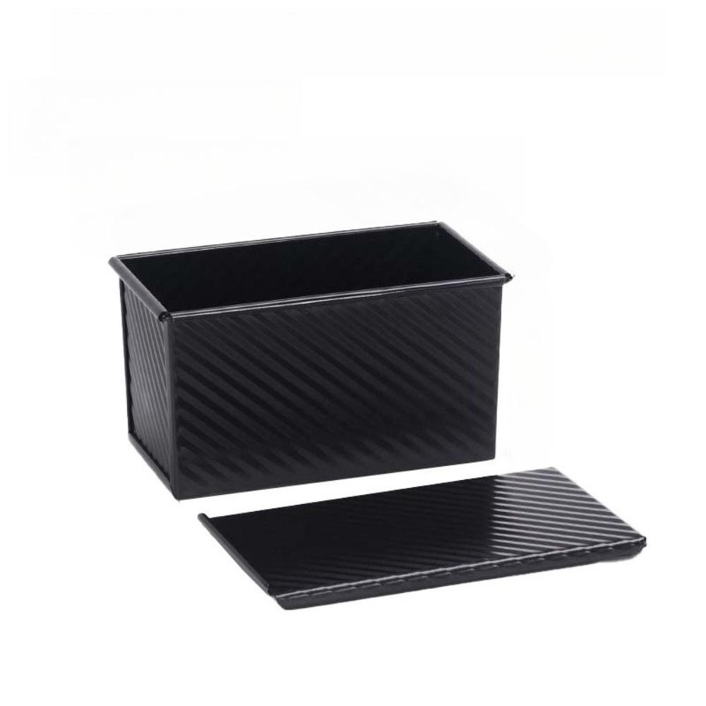 1Pcs Rectangle Loaf Pan with Lid Non Stick Bakeware for Baking Bread Carbon Steel Corrugated Toast Box with Lid Bread Mould