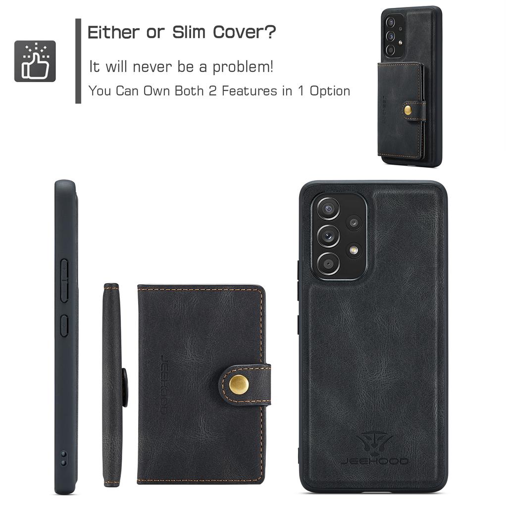 Für Samsung Galaxy A53 5G Hülle Leder Handy Rückseite Magnetisch Abnehmbare Kartentasche