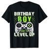 Funny Level Up Birthday Boy Video Game 100% Cotton T-shirts Men Women's Fashion Casual Tshirt Loose Oversized Streetwear T Shirt