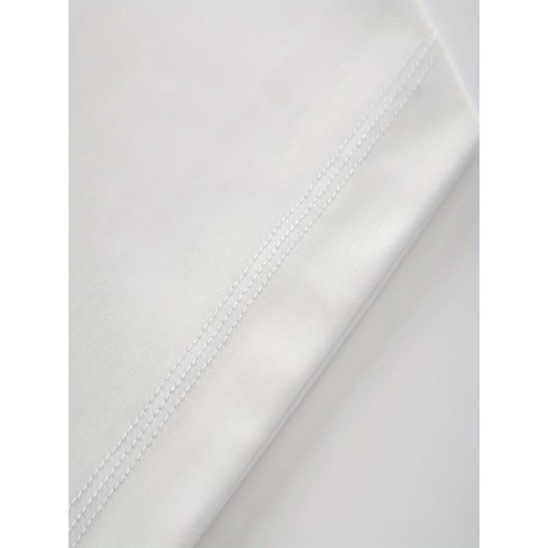 T-shirt Blanc & Rouge Imprimé Cœur LOVE pour Femme Décontracté Col Rond Manches Courtes Printemps Été Saint-Valentin Haut