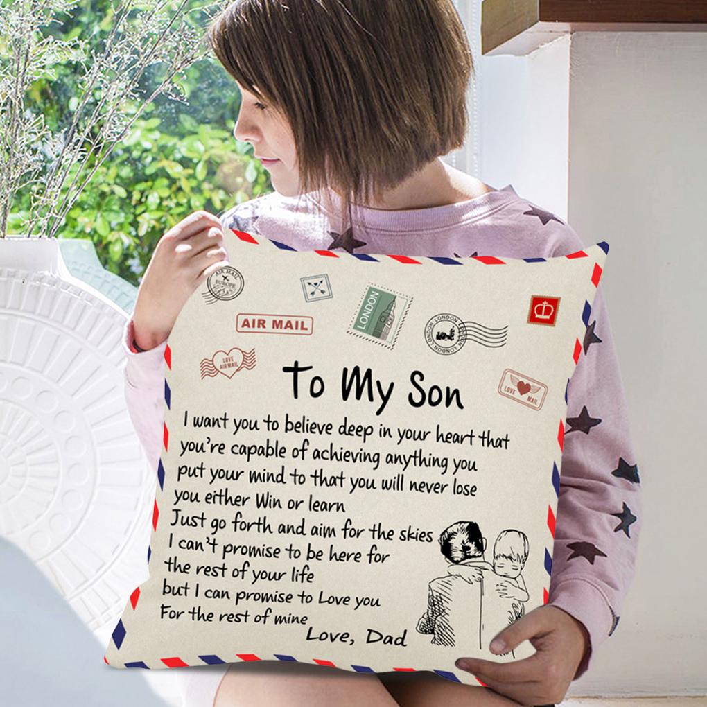 Letter 45x45cm Peachskin Pillow Case Personalized Design Decorative Throw Pillowcase Home Cushion Pillow Cover Anniversary Gift