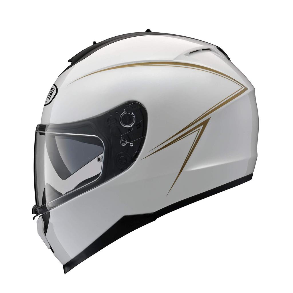 Yamaha Motorcycle Helmet Full Face ZENITH Sun Visor Model Pinstripe Pearl White M Size YF-9 (57-58cm) 90791-1783M