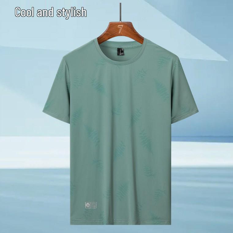 

2025 Summer Ice Silk Cooling Short Sleeve: Casual and Versatile for Men and Women XL