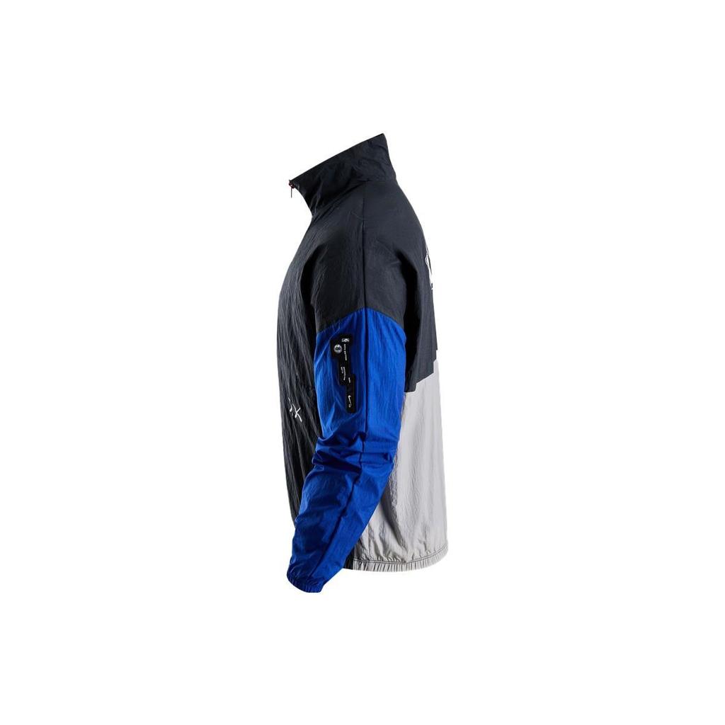 Nike X NBA Brooklyn Nets Color Block Veste Décontractée à Col Montant Zippée à Manches Longues pour Homme Veste Gris Fumé Foncé FB4398-018