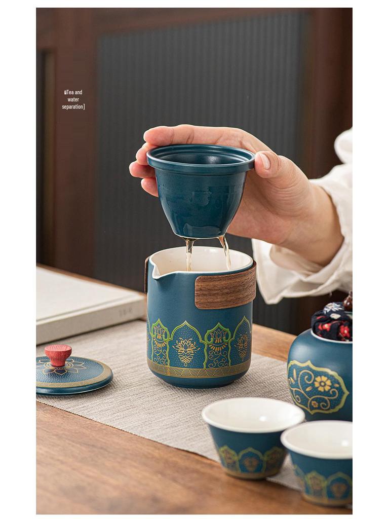 Portable Kung Fu Tea Set with Custom Logo - Ideal for Festivals, Corporate Gifts, and Outdoor Use