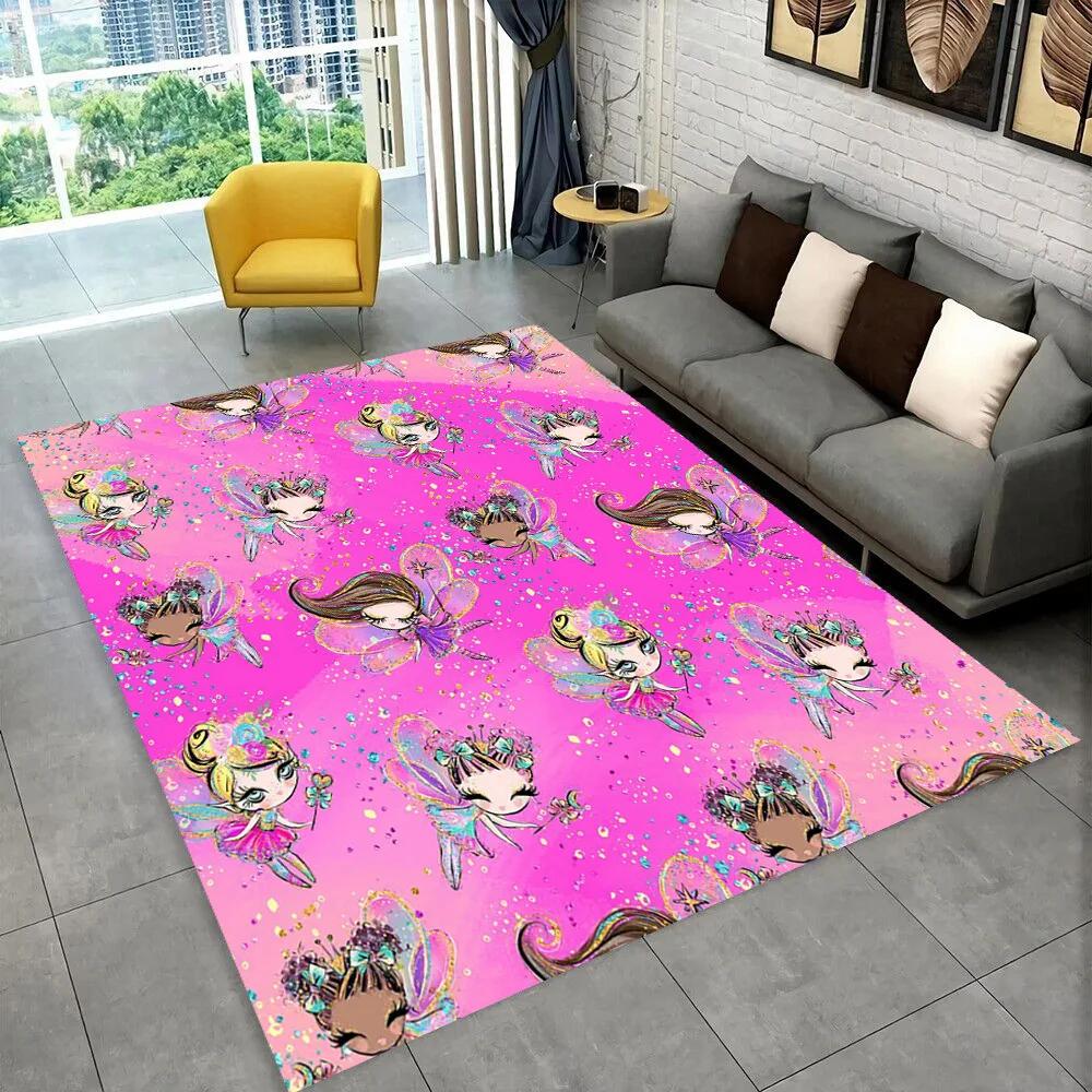 Cute Ballet Girl Ballerina Cartoon Area Rug,Carpet for Home Living Room Bedroom Sofa Doormat Decor,kids Play Non-slip Floor Mat