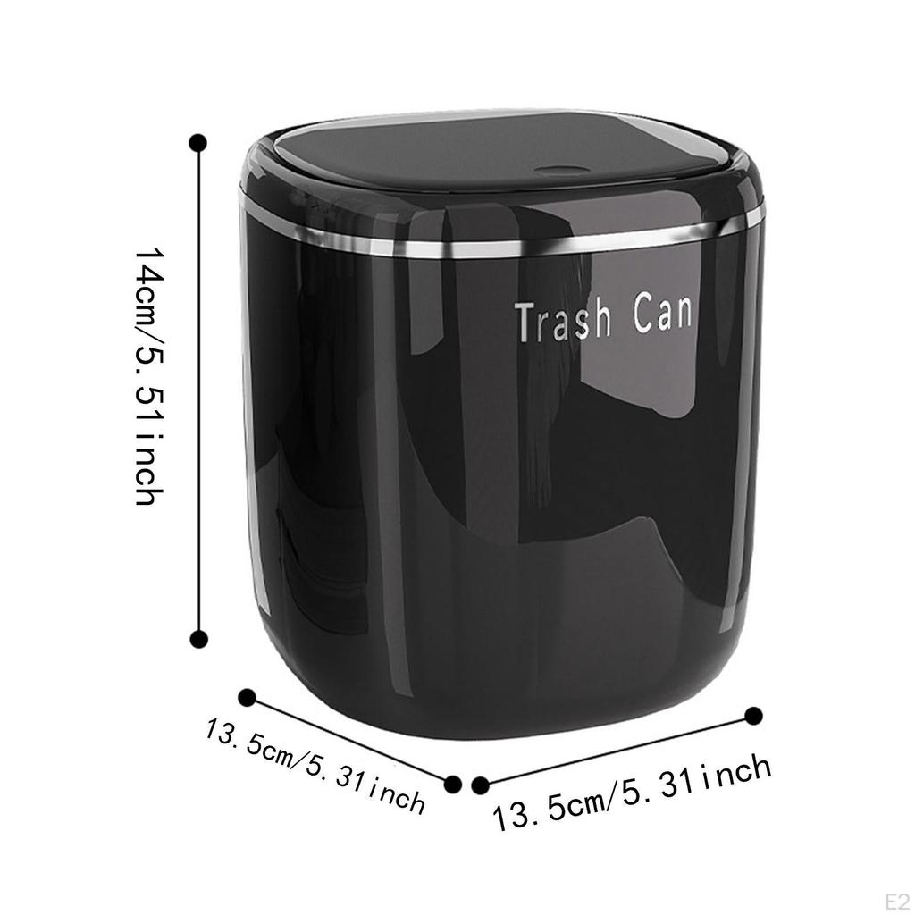 Kompakter Mülleimer mit Druckdeckel für den Einsatz auf dem Schreibtisch im Auto, Wohnmobil, Schlafzimmer, Küche