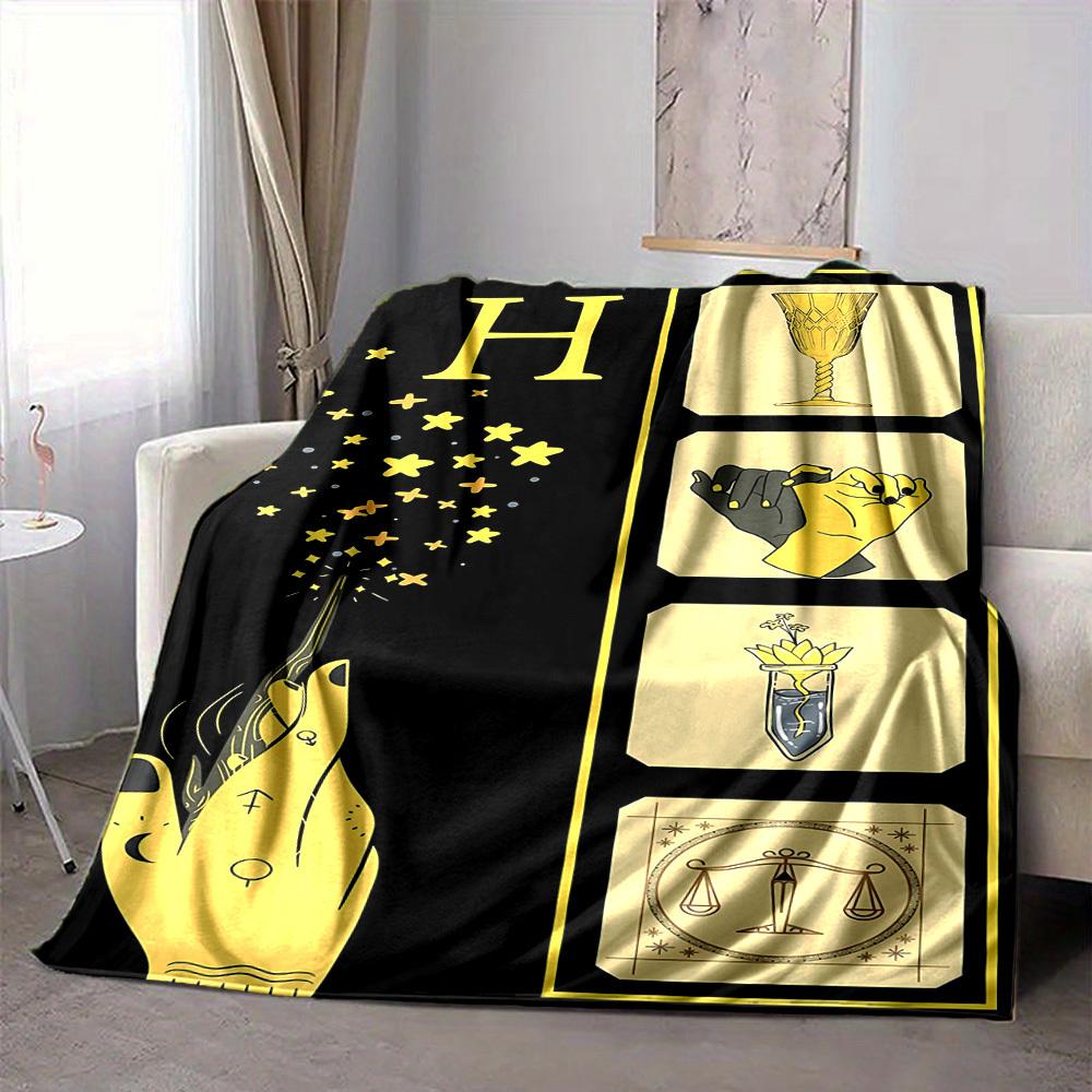 1pc Harry Potter Flannel Throw Blanket - HD Printed Lightweight Soft Warm All-Season Blanket for Sofa, Bed, Travel, Camping 054