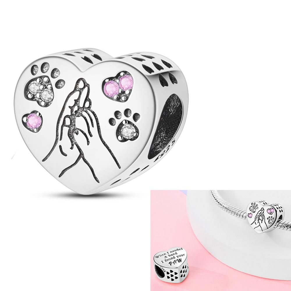 Copper Charms Love Mother Family Sister Heart Beads Fit Original Bracelet Diy Woman Jewelry Gift