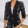 Herbst/Winter Neue Elegante Einfarbig Mode Spitze Patchwork Blazer frauen Top