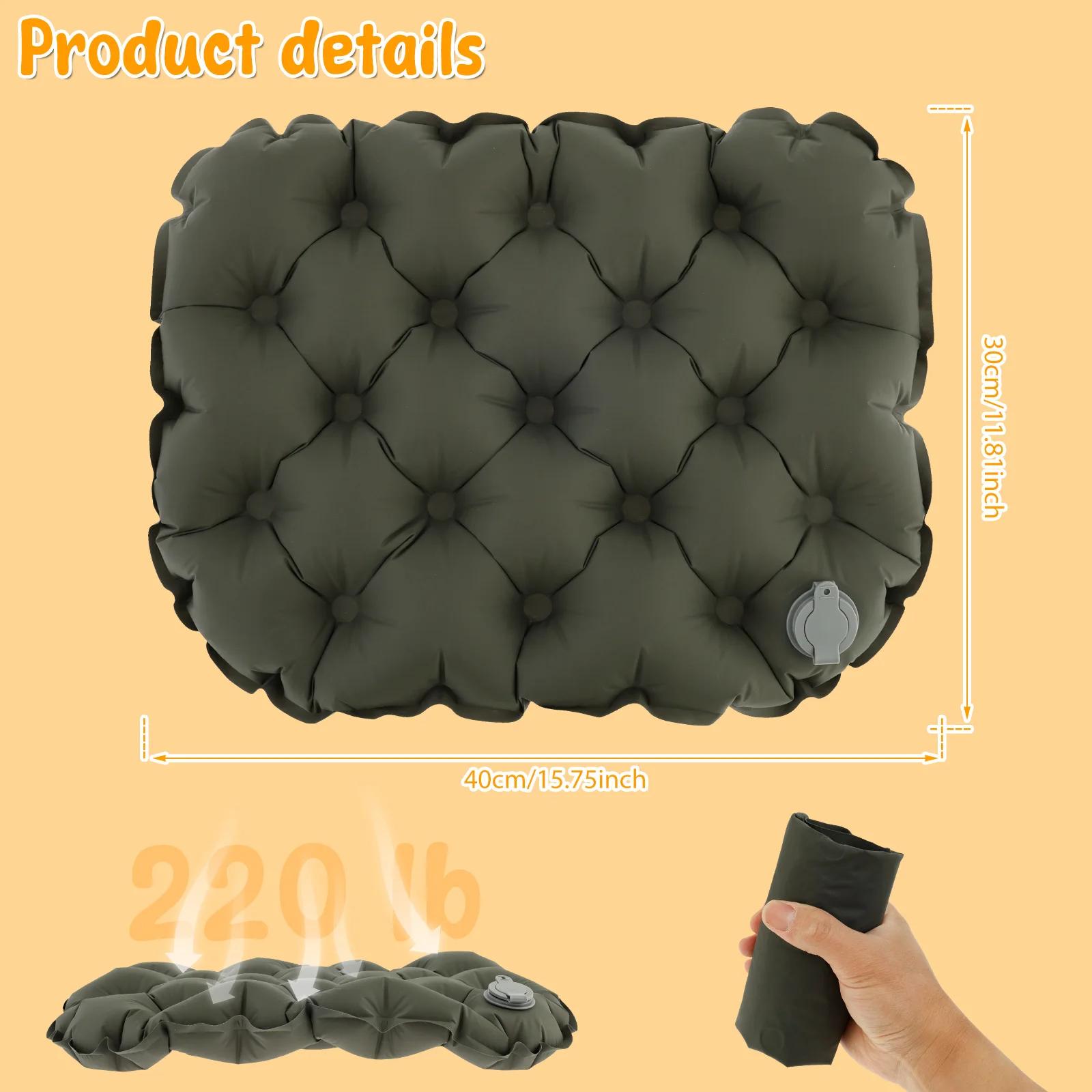 

Inflatable Seat Cushion Lightweight Portable Air Sitting Pad Wear Resistant Inflatable Seat Pad for Hiking Office Airplane Car 1Pc оливковий колір