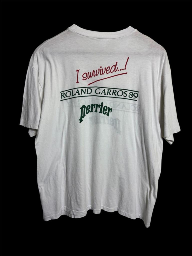 Vintage 90s I Survived Roland Garros 89 Tennis T Shirt