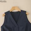 ZANZEA Women Casual V-neck Summer Sleeveless Tank Tops
