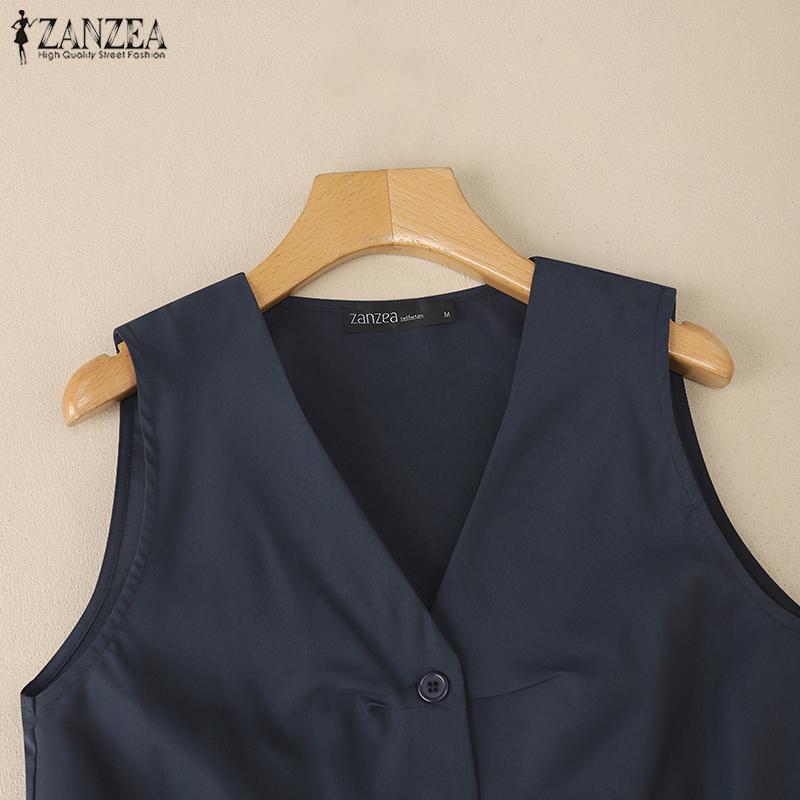 ZANZEA Women Casual V-neck Summer Sleeveless Tank Tops