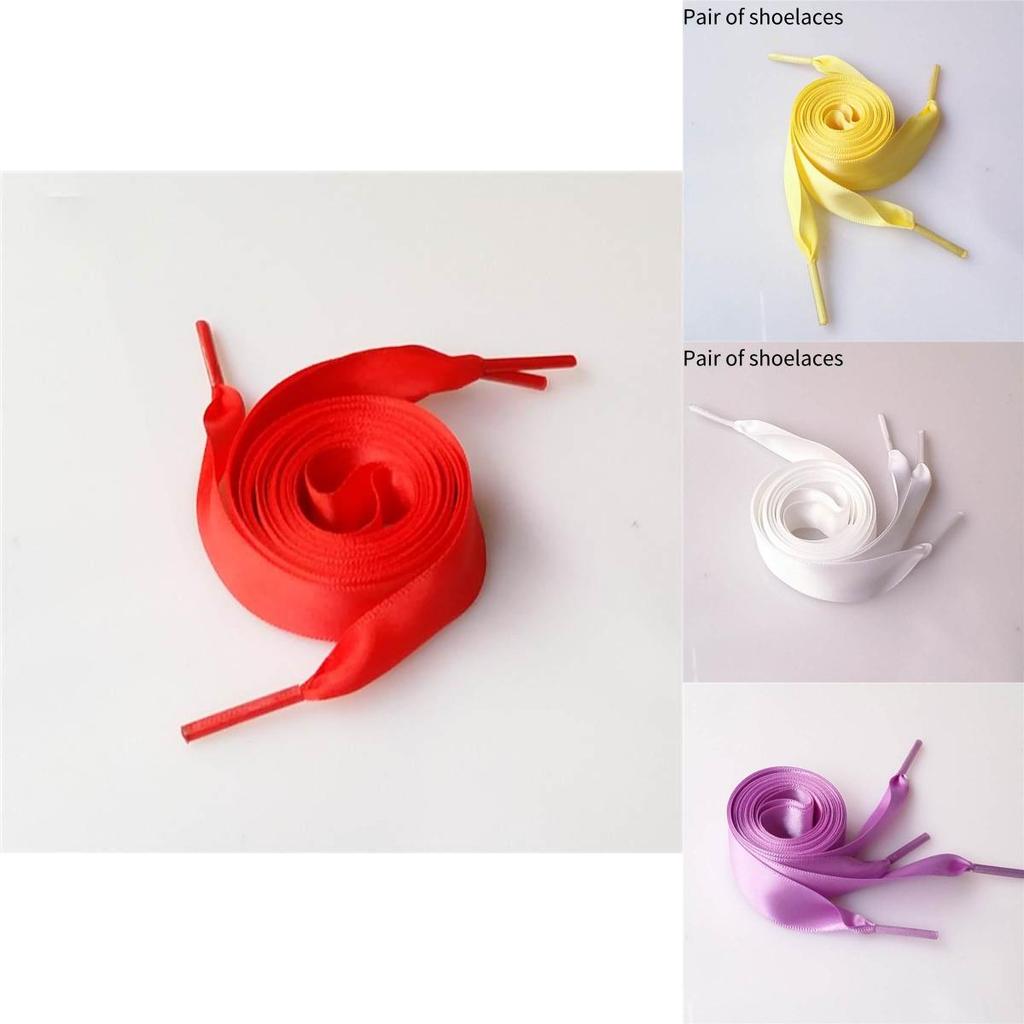 Soft And Smooth Polyester Ribbon Shoelace For Boots Lacework Candy Color Satin