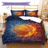 Basketball Soccer Pattern Bedding Quilt Set Quilt Cover Pillowcase Home Decoration Gift (1 * Duvet Cover + 2 * Pillowcase, Without Core)