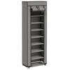 Shoe Cabinet with Cover Gray 57 X 29 X 162 Cm Fabric