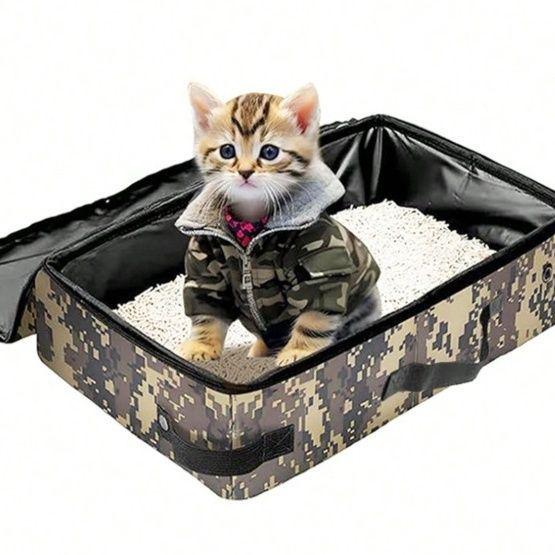 Waterproof Foldable Travel Cat Litter Box: Leak-Proof, Portable & Outdoor-Ready