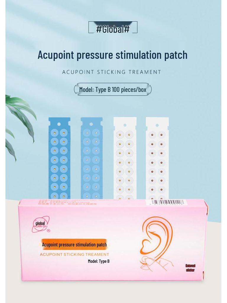 Global Brand Magnetic Ear Acupoint Stimulation Patch with Gold & Silver Beads