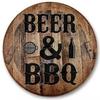Metal Poster Round BBQ Beer Outdoor Wall Art Decor