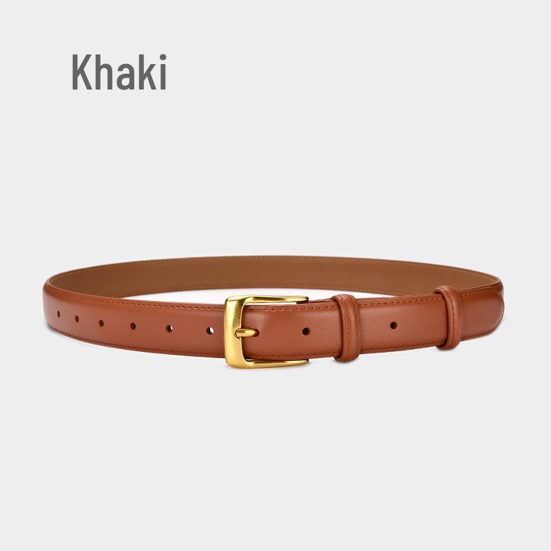 Women's Retro Cowhide Leather Belt - Casual, Versatile Multi-color Waist Belt