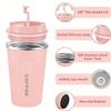 1PC Vacuum Insulated Coffee Travel Cup, Leak-proof Double-layer Stainless Steel Reusable Thermos Cup