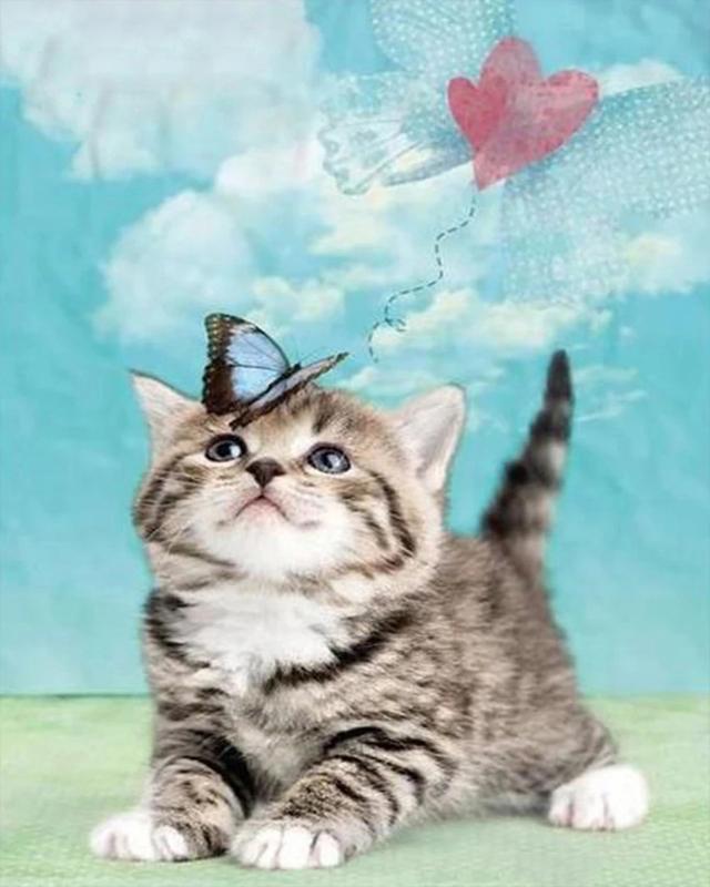 Full Square Drill Diamond Painting Cat Girl Diamond Embroidery Animal Mosaic Art Rhinestone Home Decoration