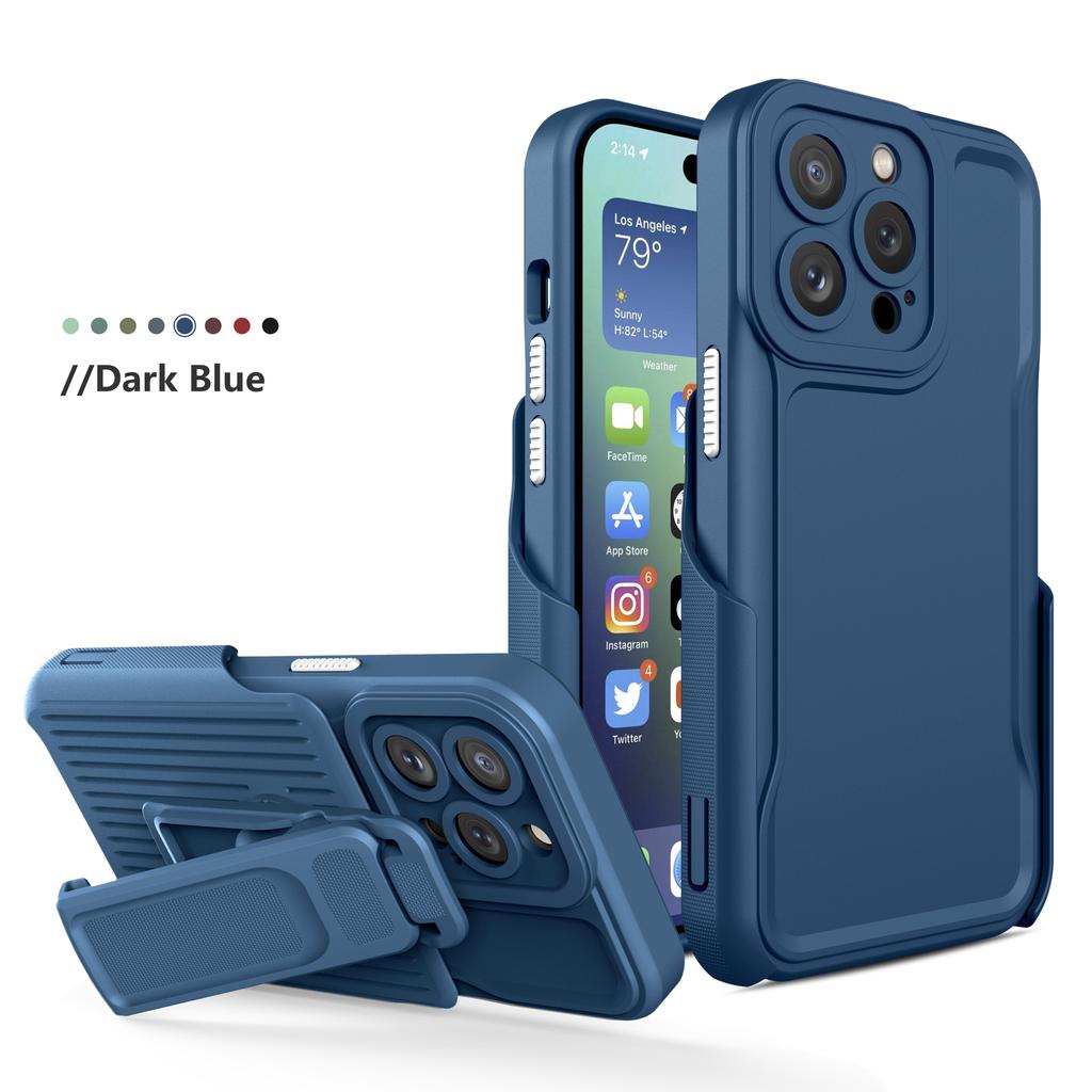 Armor Cover for IPhone 14 Pro Max 14 Plus 13 12 11 Promax Case with Back Clip Bracket Heavy Duty Silicone Shockproof Case