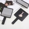 1pc Square Handheld Women Travel Makeup Mirror Chic Handle Dual-Use Desktop Personalized Gift Initial Name 26 Letters Pattern