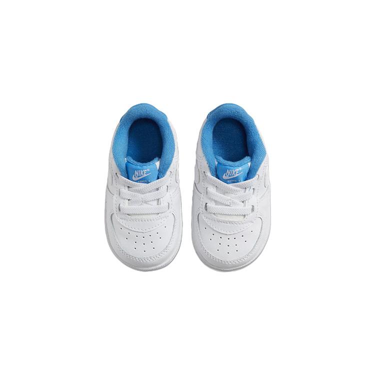 New Nike Air Force 1 Slip Resistant Cushioning Abrasion Resistant Low Top Toddler Shoes White Blue Infant And Toddler DQ0364-101